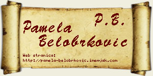 Pamela Belobrković vizit kartica